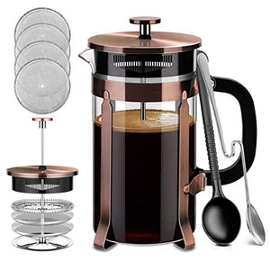 French Press, Premium 8 Cup 34-Ounce No Grounds Coffee Tea Maker.