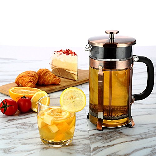 French Press, Premium 8 Cup 34-Ounce No Grounds Coffee Tea Maker.